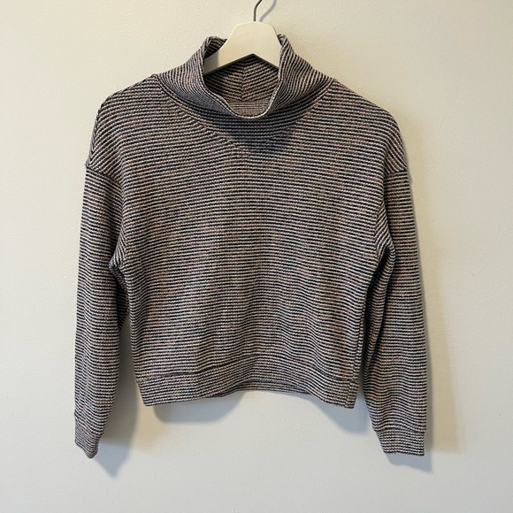 Madewell mock neck ribbed striped sweater - Picture 1 of 9